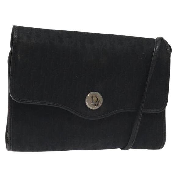 DIOR Trotter Canvas Shoulder Bag Black - Picture 1 of 12